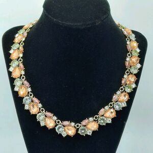 Charter Club Gold Tone Multi color Stone Cluster Garden Statement Necklace XLNT